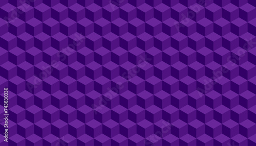 3d cube pattern purple background. Vector illustration 