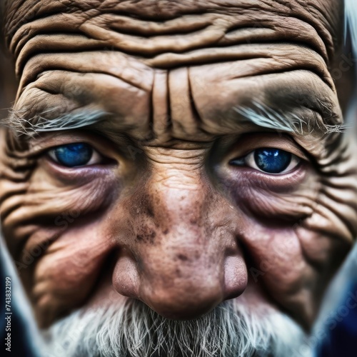 old man very old face closeup