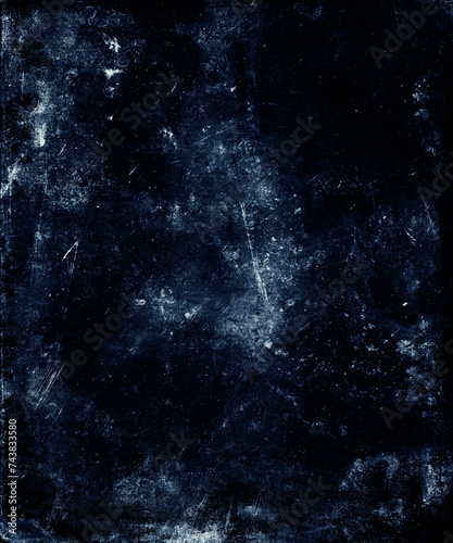 Blue grunge scratched background, damaged wall, trendy distressed texture
