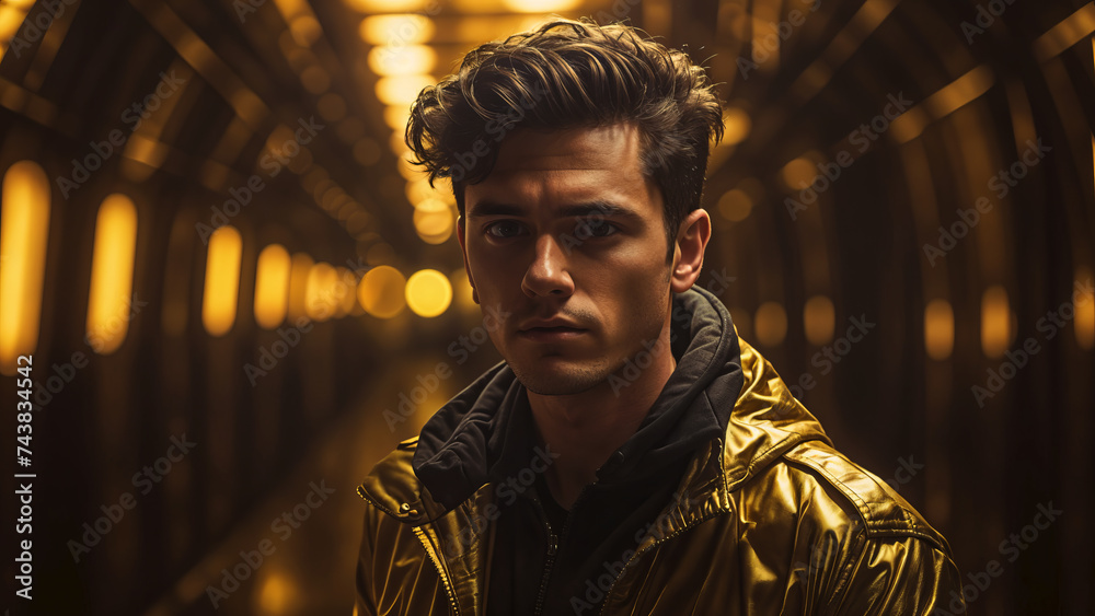 Portrait of a man in a gold jacket