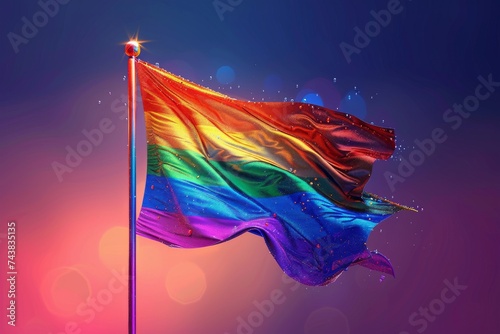 LGBTQ Pride rainbow radiance. Rainbow aquamarine colorful humanity diversity Flag. Gradient motley colored vanilla LGBT rights parade festival profile diverse gender illustration