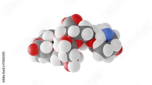 natamycin molecule, antifungal medication, molecular structure, isolated 3d model van der Waals photo