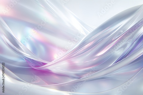 Abstract Iridescent Fabric Waves with Soft Pastel Colors Elegant Background for Design and Creativity