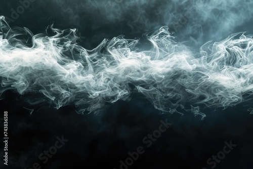 Abstract fog swirling on black background for logo mockup.