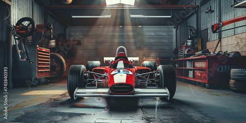 race car stands in a garage © Oleksandr