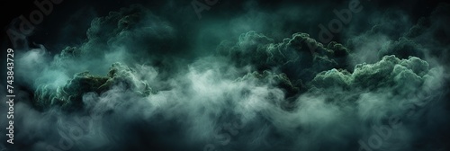 A swirling mass of dense, billowing smoke fills the air, enveloping everything in a hazy blanket of grey photo