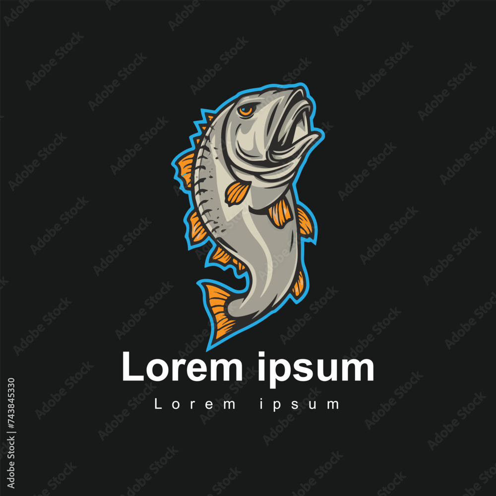 Fototapeta premium Gradient catfish logo design
