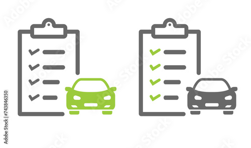 Car maintenance list icon, vector.