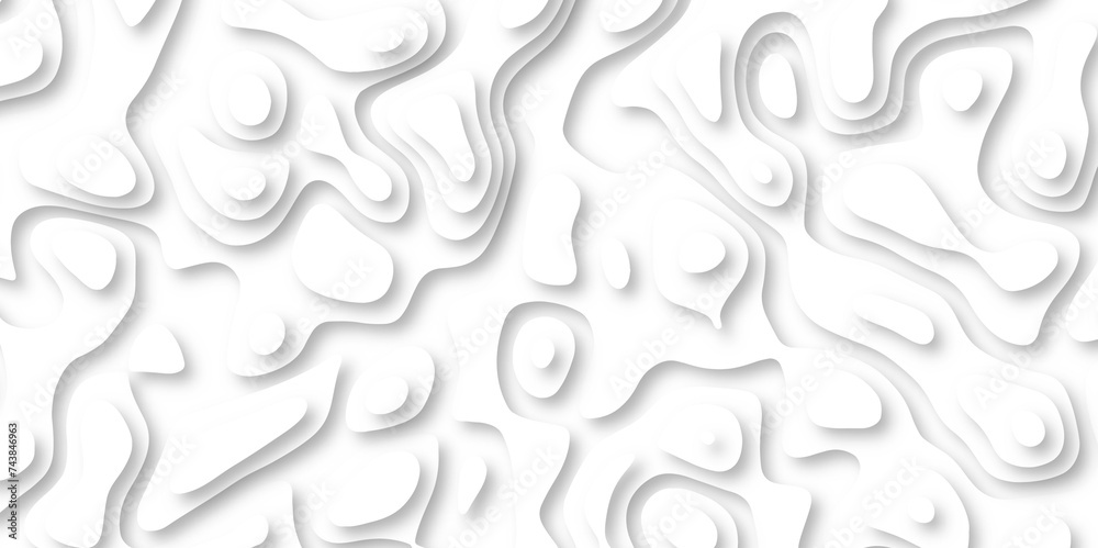 3d render, abstract white paper background. Paper cut vector art background banner texture. multi layer cutout geometric pattern on vector, Abstract soft white background with waves.