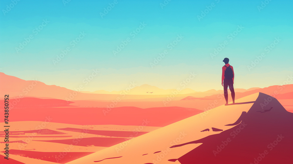 Desert in flat style illustration Desert in flat style illustration