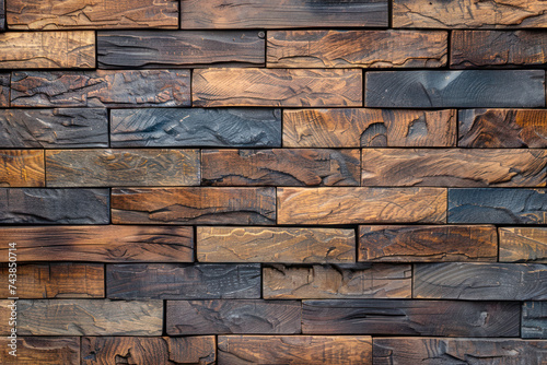 Wooden brick texture background.