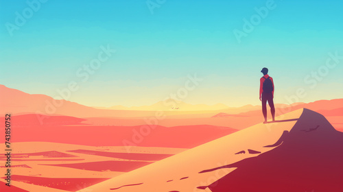 Desert in flat style illustration