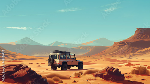 Desert in flat style illustration