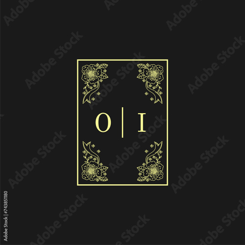 OI Initials Wedding Logo, Wedding Monogram, Luxury Wedding Logo