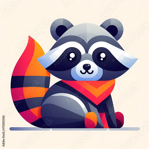 flat vector logo of raccoon , flat logo of raccoon , flat vector logo of cute raccoon,flat vector logo of raccoon, theflat logo of raccoon, flat vector logo of cute raccoon, Cute Racoon Illustration,  photo