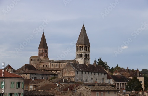church on the hill in Tournus, France  photo