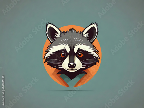 flat vector logo of raccoon , flat logo of raccoon , flat vector logo of cute raccoon,flat vector logo of raccoon, theflat logo of raccoon, flat vector logo of cute raccoon, Cute Racoon Illustration,  photo