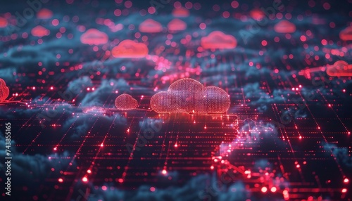 Efficient Data Replication for Redundancy, efficient data replication for redundancy with an image depicting data being replicated across geographically dispersed cloud servers, AI photo