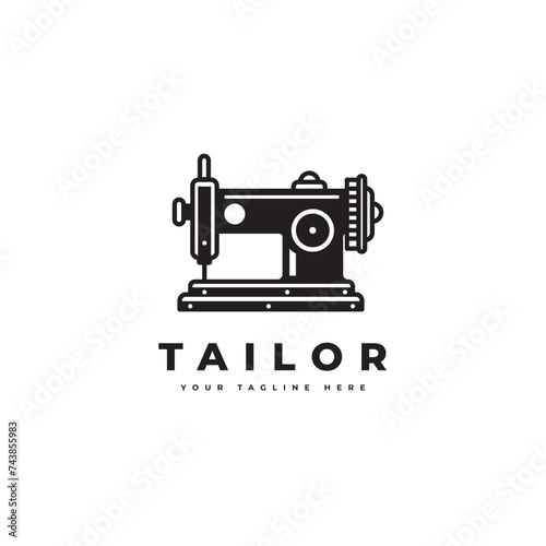 Tailor logo in a simple minimalist style. Suitable for tailor, boutique or fashion logos.