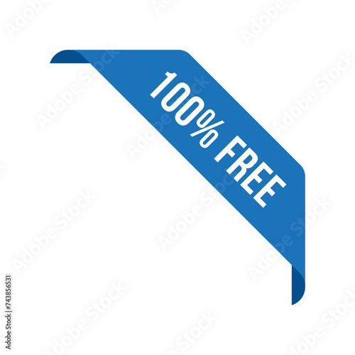 Blue Corner Free Ribbon Vector Design Template