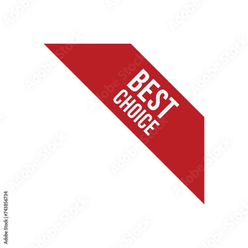 Red Corner Best Choice Ribbon Vector Design Template