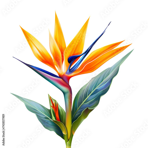 Flower - leaf.Orange. Bird of Paradise: Magnificence