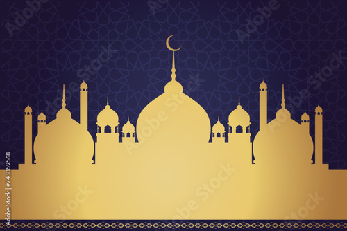 Ramadan, Eid al-Fitr, Islamic new year mosque background greeting card