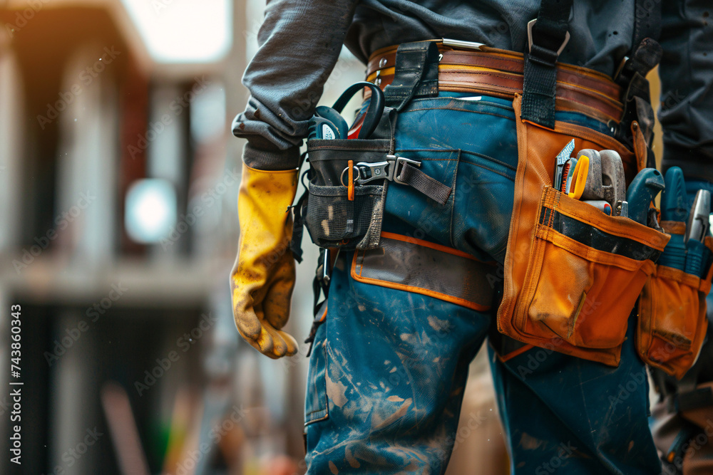 Maintenance worker with bag and tools kit Maintenance worker with bag and tools kit