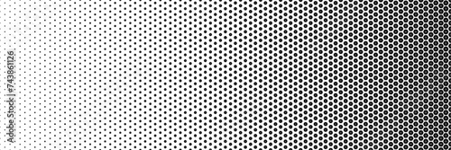 Black polygon halftone effect on white for pattern and background, Halftone effect. 