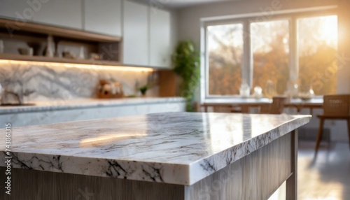 Contemporary Kitchen with Natural Light and Marble Surfaces