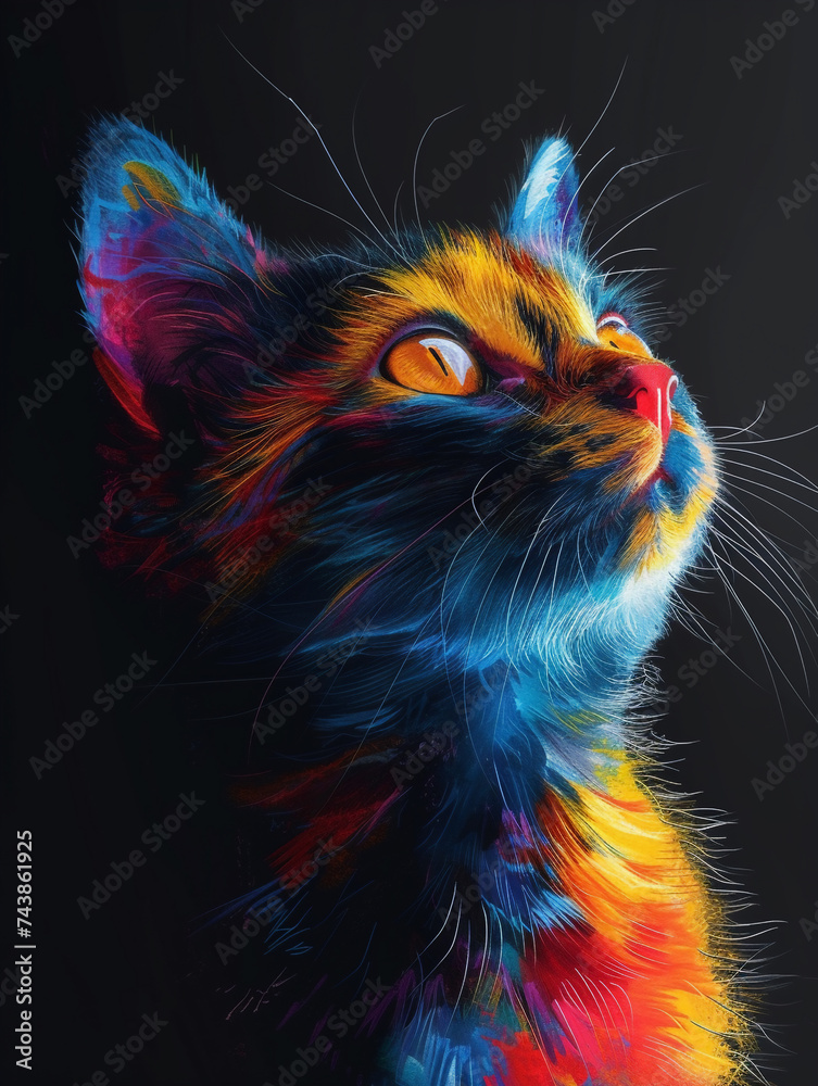 cat on black