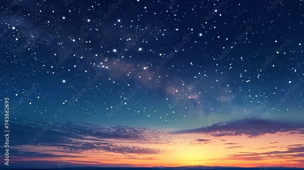 Beautiful sky night with stars background.