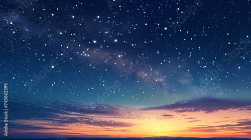 Beautiful sky night with stars background.