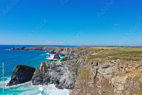 Bedruthan Steps coastal cliffs