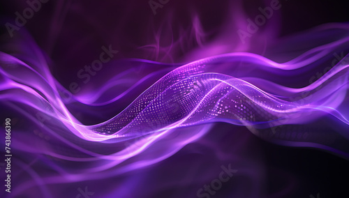 a abstract purple wave with a purple glow in the styl