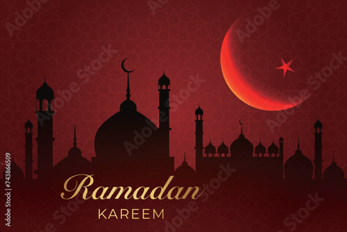 Ramadan, Eid al-Fitr, Islamic new year mosque background greeting card