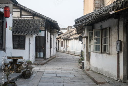 Photography Street in Xinchang Ancient Town in Shanghai, China.