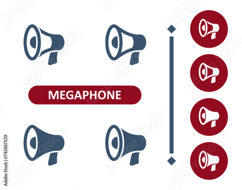 Megaphone Icons. Bullhorn, Loudspeaker, Marketing, Advertising Icon