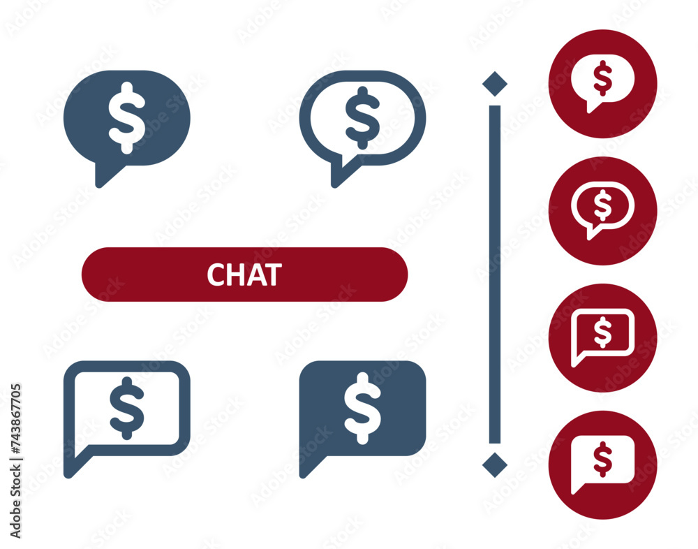 Chat Bubbles Icon. Speech Bubble, Comment, Dollar Icon Chat Bubbles Icon. Speech Bubble, Comment, Dollar Icon