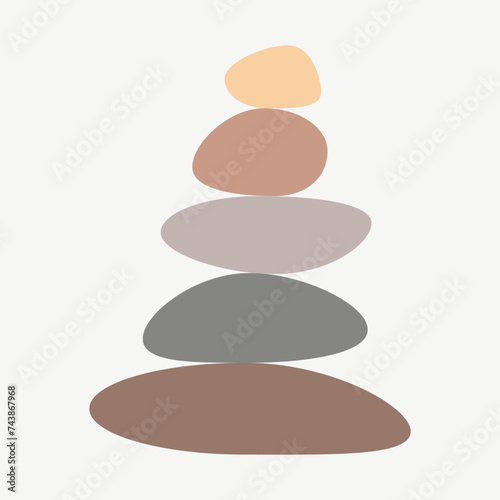 Balance made of colored stones. Balance concept. Zen stones flat design style. Vector illustration.