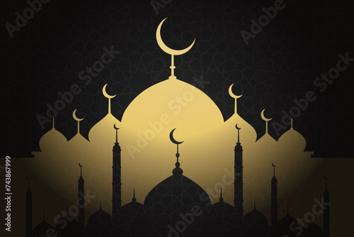 Ramadan, Eid al-Fitr, Islamic new year mosque background greeting card
