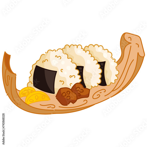 Onigiri Japanese dish vector illustration