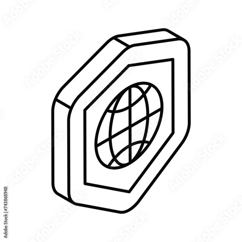 Grab this beautifully designed isometric icon of global security