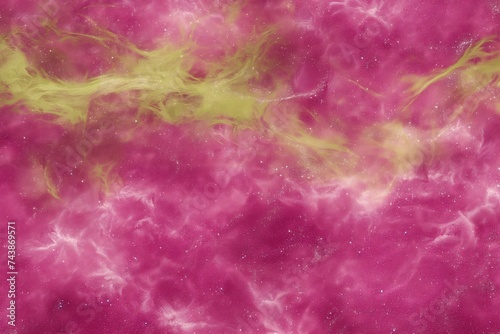 Abstract Cosmic Nebula Background in Pink and Yellow Hues, Space Galaxy Texture for Creative Design