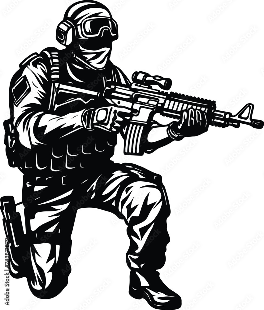 Fototapeta premium Elite Commando Soldier Special Force