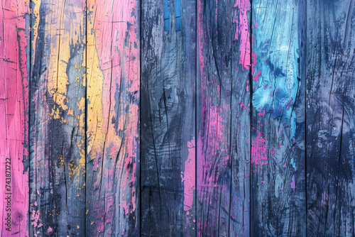 Gradient abstract colourful grunge wood texture background. © Hunman
