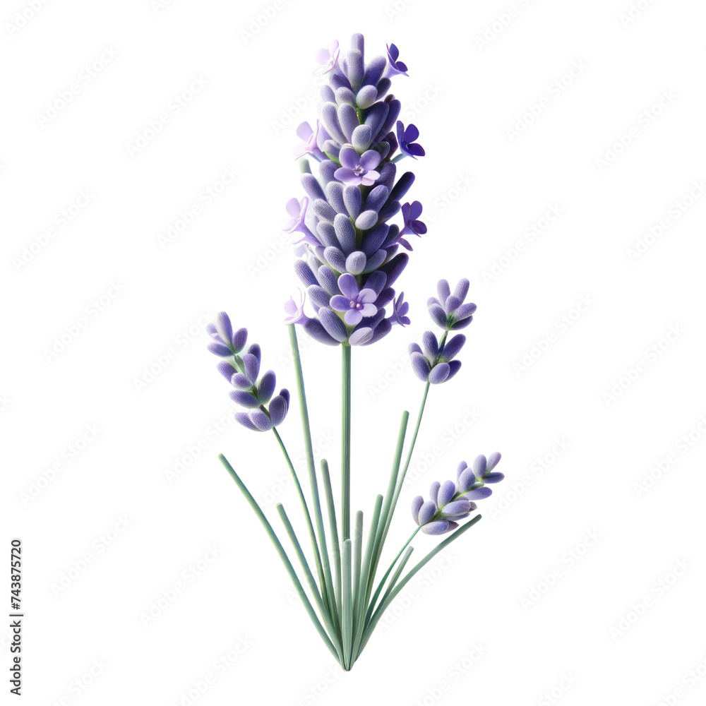 Fototapeta premium A single Lavender, themed for Mother's Day, rendered in a realistic and minimalist 3D style