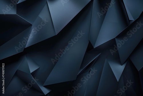 Modern black blue abstract background with geometric shapes and 3D effects.