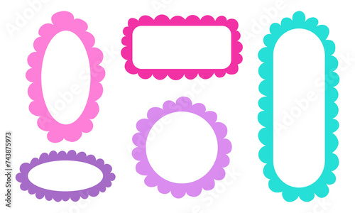Textbox set. Doodle Hand drawn frames in colorful. Collection of blank templates
 Vector illustration isolated on white background
