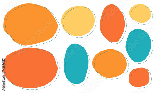 Textbox set. Doodle Hand drawn frames in colorful. Collection of blank templates
 Vector illustration isolated on white background